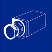 Camerabewaking bord - kunststof - vierkant, blauw 150 x 150 mm