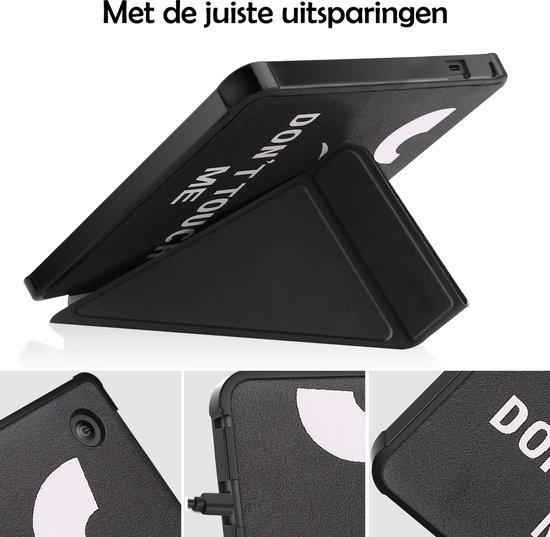 Hoesje Geschikt voor Kobo Libra 2 Hoes Bescherm Hoesje Case Sleep Cover Trifold - Hoes Geschikt voor Kobo Libra 2 Hoesje - Don't Touch Me van Hoesje  — afbeelding 3