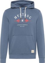 Mustang Bennet Hoodie trui met capuchon lichtblauw - maat M