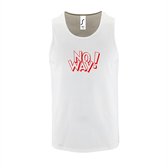Witte Tanktop sportshirt met "No Way" Print Rood Size XXL