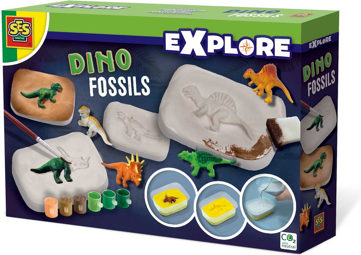 SES - Explore - Dino fossielen - maak zelf fossielen in gips - inclusief  dino's,... | bol.com