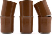Koffiekopjes - koffiemok - koffiebeker - set van 6 kopjes - 150ML - keramiek - hip en trendy - bruin/congac