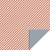 House of Products - Luxe Stevig Dubbelzijdig Cadeaupapier Inpakpapier - 300 x 70 cm - Stripe Diagonal Faded Red - Ice Blue - Rood Wit Blauw - HOP