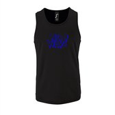 Zwarte Tanktop sportshirt met "No Way" Print Blauw Size S