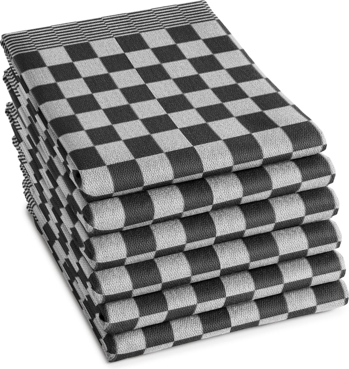 DDDDD Theedoek Barbeque - 65x65 cm - Set van 6 - Zwart