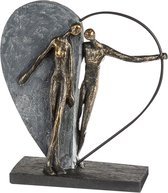 sculptuur mijn liefde voor jou- polyresin - 10x28x31 cm grijs hart beeld
