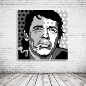 Pop Art Jacques Brel Poster in lijst - 95 x 95 cm Fotopapier Mat 180 gr Framed - Popart Wanddecoratie