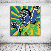 Pop Art Pelé Poster in lijst - 90 x 90 cm en 2 cm dik - Fotopapier Mat 180 gr Framed - Popart Wanddecoratie inclusief lijst