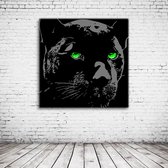 Black Panther Pop Art Poster in lijst - 90 x 90 cm en 2 cm dik - Fotopapier Mat 180 gr Framed - Popart Wanddecoratie inclusief lijst