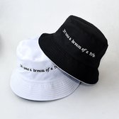 Reversible bucket hat - vissershoedje - dream of a trip - zwart/wit - zonnehoed - omkeerbaar