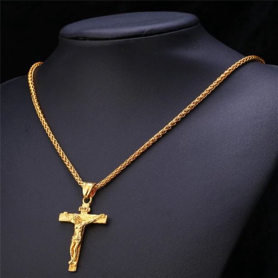Gouden Ketting Met Kruisje - Sieraad - Goud - Kruis - Jezus | Bol.Com