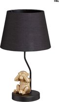 Tafellamp aap - goud - lamp - decoratie - inclusief zwarte kap - woonkamer - slaapkamer