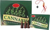 2 Pakjes - Wierook - Wierookkegeltjes - Kegeltjes - Kegels - Incense Cones - Cannabis Geur - 20 Kegeltjes + Gelukspoppetje