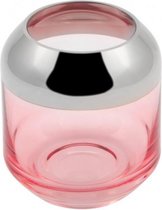 Theelichthouder 9cm - Glas - Roze | Smilla