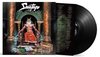 Savatage Hall of the Mountain King vinyl en albumcover: een koning met baard zit op een troon, met een schat en wapens ervoor.