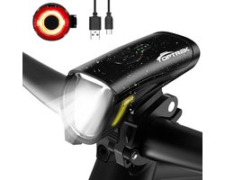 TopTrek Fietsverlichtingsset 70/30 lux - LED-lichtstanden - IPX5 waterdicht - USB oplaadbaar - Inclusief voor- en achterlicht