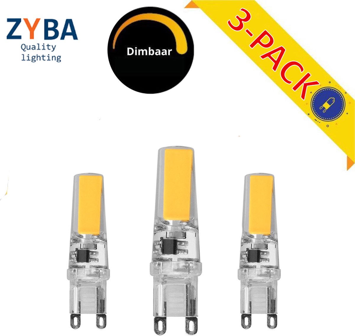G9 led 2,5 watt dimbaar Led steeklamp warm wit 300 lumen ( 3 stuks