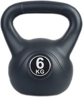 Kettlebell 6 kg vinyl - kunststof- zwart - voor binnen en buiten 1*6kg