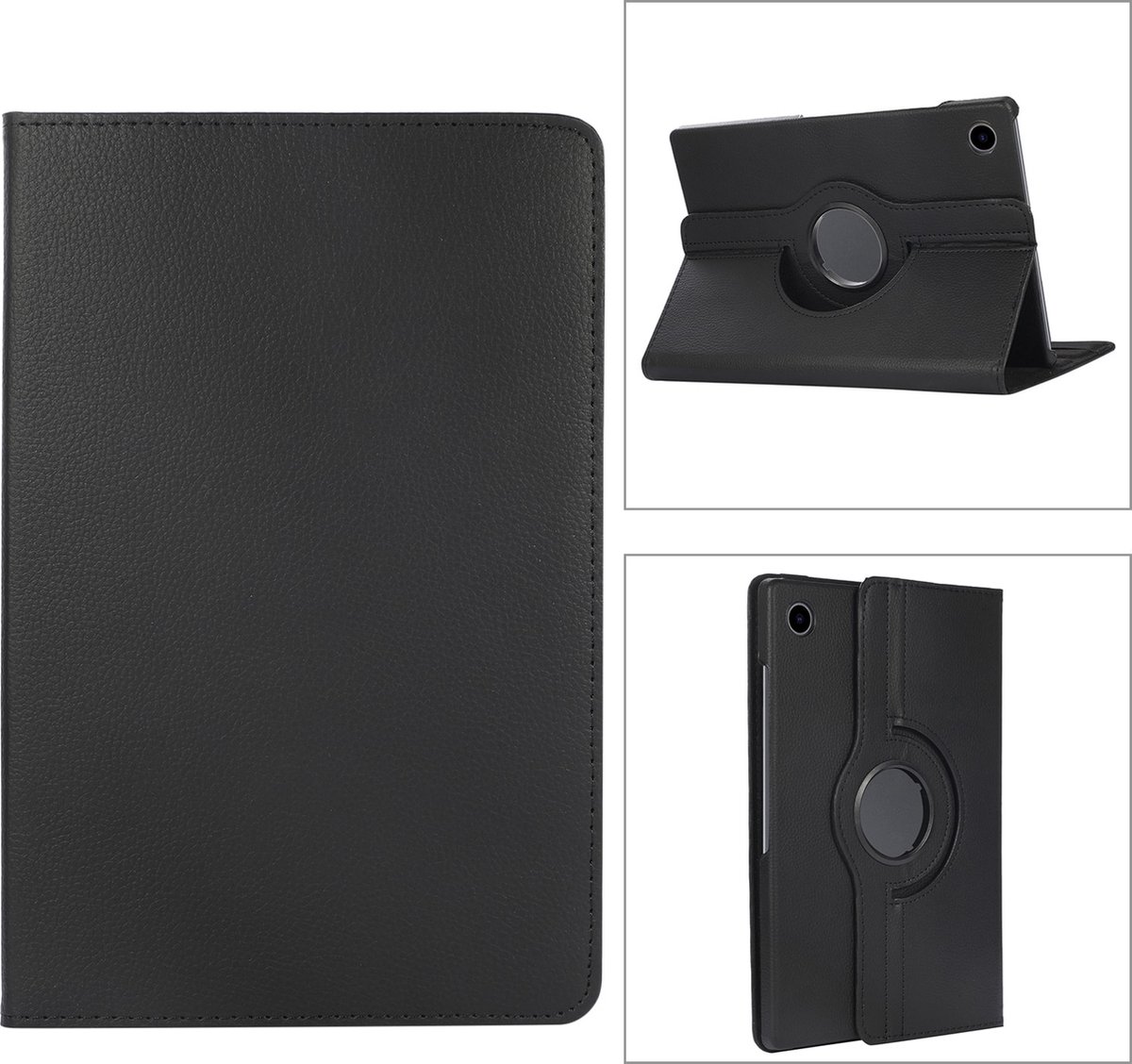 Fonu 360 Boekmodel hoes Samsung Tab A8 Zwart - 10.5 inch - Draaibaar