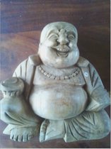 Top Trade Boeddha beeld hout 21 cm - handgesneden nr 132