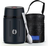 Guisos Draagbare Voedsel Thermoskan - 750ml Capaciteit - Food Jar - Thermosfles - Thermos Voor Eten - Voedselcontainer - Blauw - RVS