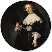 Wandcirkel Portret Oopjen - 120 cm - Forex - Schilderij Oude Meesters
