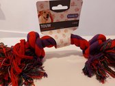 Touw hond 24cm 2 Kleuren blauw rood Knopen Large Friendly Pet 24cm goed voor geit reiniging