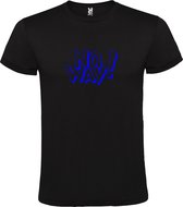 Zwart t-shirt tekst met 'NO WAY'  print Blauw size L