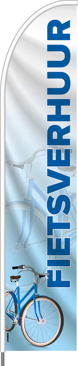 Beachflag - Fietsverhuur - Vlag + Hengelsysteem + Draagtas - Actievlag.nl