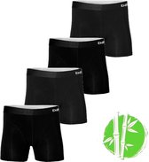 Apollo Bamboo boxershorts Zwart - 4 bamboe boxershorts heren zwart - Maat L