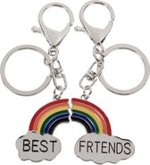 Best Friend sleutelhanger 2 stuks met regenboog