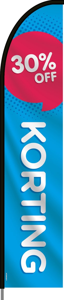 Beachflag - 30% Korting - Vlag + Hengelsysteem + Draagtas - Actievlag.nl