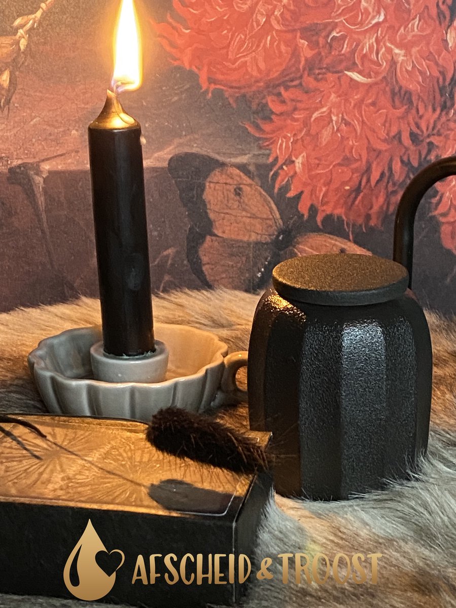Afscheid - Urn - Urnen - As - Crematie - Modern - Design - Troost - Herinnering - Uniek- Zwart - Familie - Herdenken - Afscheid & Troost- AF-TC160