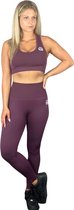 Outwork naadloze kledingset / sportoutfit / sportkleding / fitnessoutfit BH + Legging Bordeaux paars