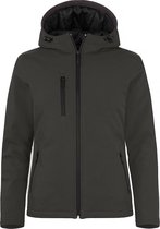 Clique Padded hoody softshell ladies donkergrijs l