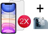 iPhone 13 Mini - 2X screenprotector - 2X lens protector - Beschermglas - Set van 2+2