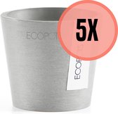Ecopots | Amsterdam | Mini | ø 8 cm | Lichtgrijs | White grey | 5 stuks | 74.009.08S