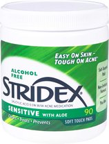 Stridex Acnecontrole in één stap - Alcoholvrij -  90 Soft Touch-pads - Acne - met Aloe - Gezonde huid - salicylic acid.