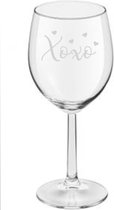 Wijnglas met tekst - Valentijn - Xoxo - Wijn - Geliefden - Valentine - Black Friday 2022 - Sinterklaas - Kerst - Verjaardag - Uniek Cadeautje