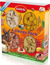 Sanal 4-drops pack yoghurt, carrots, strawberry, tropical - konijnen snoepjes - konijnen snacks - knaagdier snoepjes - knaagdier snacks - knaagdier - konijn - cadeau