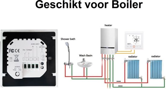 TechU™ Slimme Thermostaat Limit – Zwart – Alleen voor Gas Boiler – App &  Wifi – Google... | bol.com