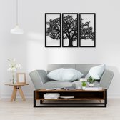 Boom wanddecoratie 3 delig - Hout - Design - Zwart