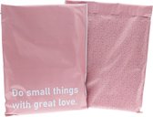 Verzendzakken voor Kleding - 100 stuks - 33.5 x 43 cm (A3) - Quote Roze - Verzendzakken Webshop - Verzendzakken plastic met plakstrip