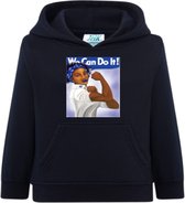 JHK -Hoodie dames met capuchon- We Can Do It! - Zwart - XL