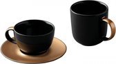Koffie- en theekop set - 3-delige set - zwart | Gem