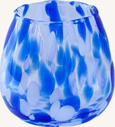 Fidrio - Waxinelichthouder - Glas - Donkerblauw - Lila Lemon - cadeau voor vrouw - Moederdag cadeau voor mama