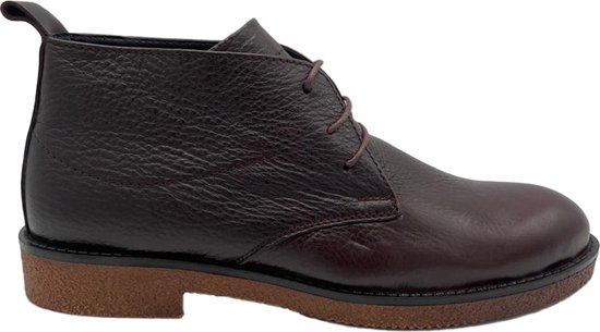 Mannen Schoenen- Desert boots- Veterschoenen- Nette schoenen- Heren laarzen 1035- Leer- Bruin- Maat 40