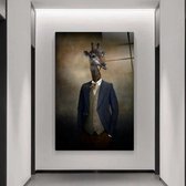 Wallyard - Glasschilderij Funny Animals - Wall art - Schilderij - 80x120 cm - Premium glass - Incl. muur bevestiging