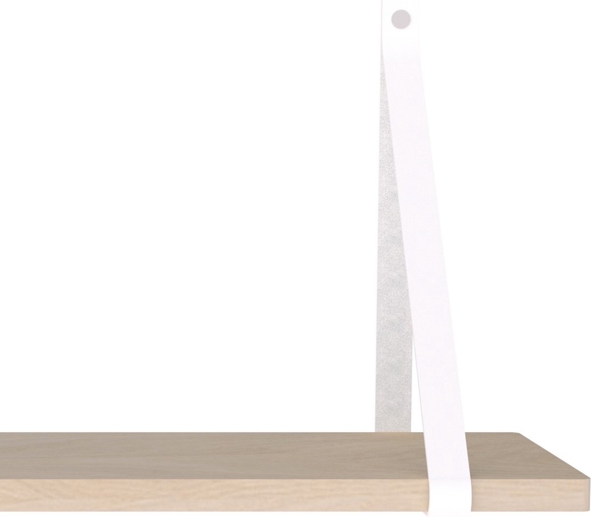 Handles and more Leren plankdragers - met sierschroeven - 100% leer – Wit – set van 2 leren plank banden