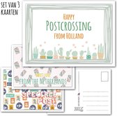 KaartenSet Happy Postcrossing -> Nr 3 (Postcrossing-Typisch-Hollands-Cactussen-Spekjes-Postzegels) - LeuksteKaartjes.nl by xMar